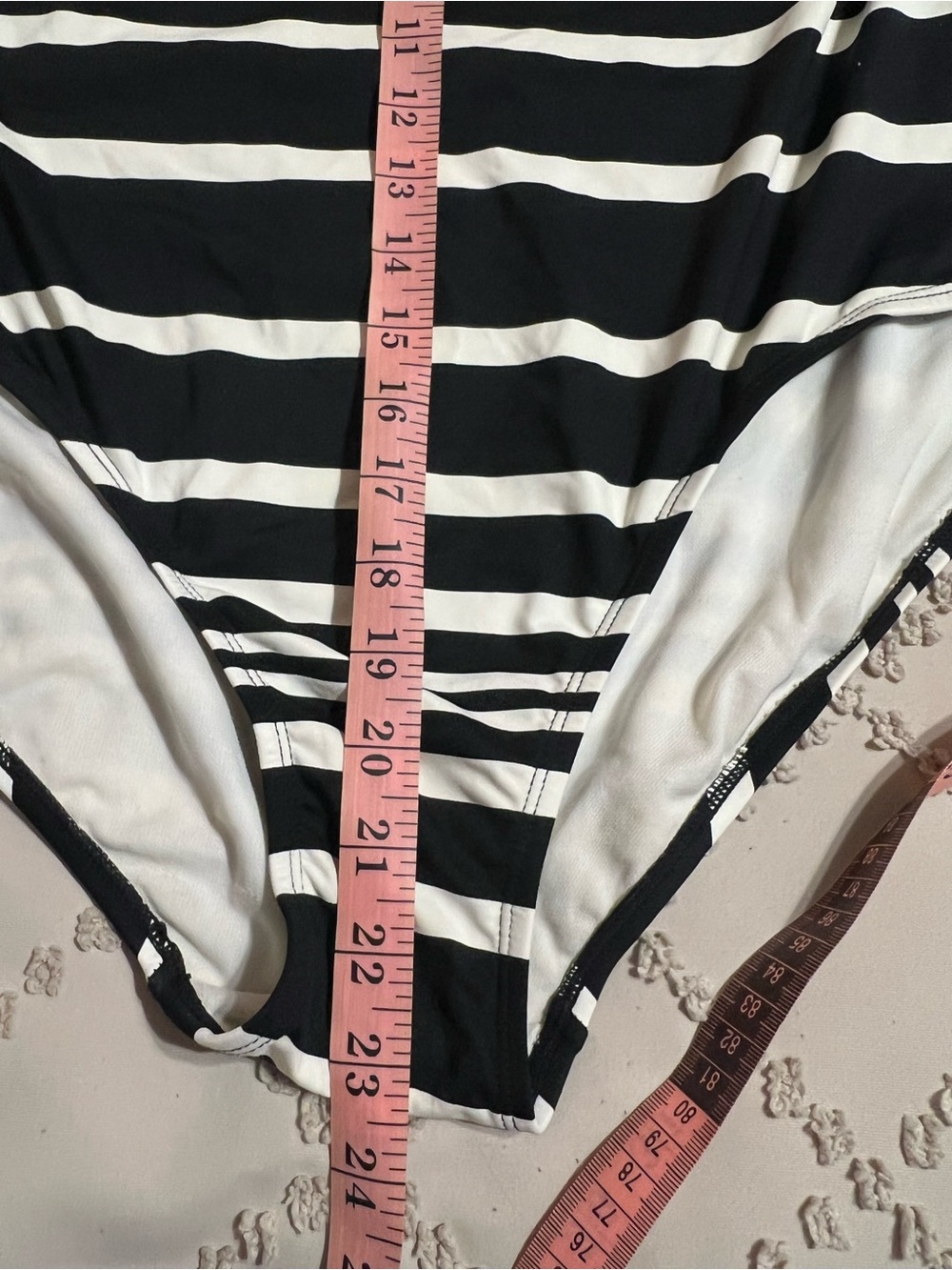 Ralph Lauren Black and White Striped Halter One-Piece Swimsuit Size 14 EUC - Picture 10 of 10